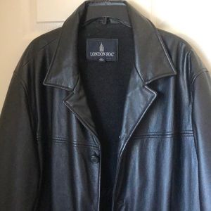 London Fog Black Leather Men Jacket